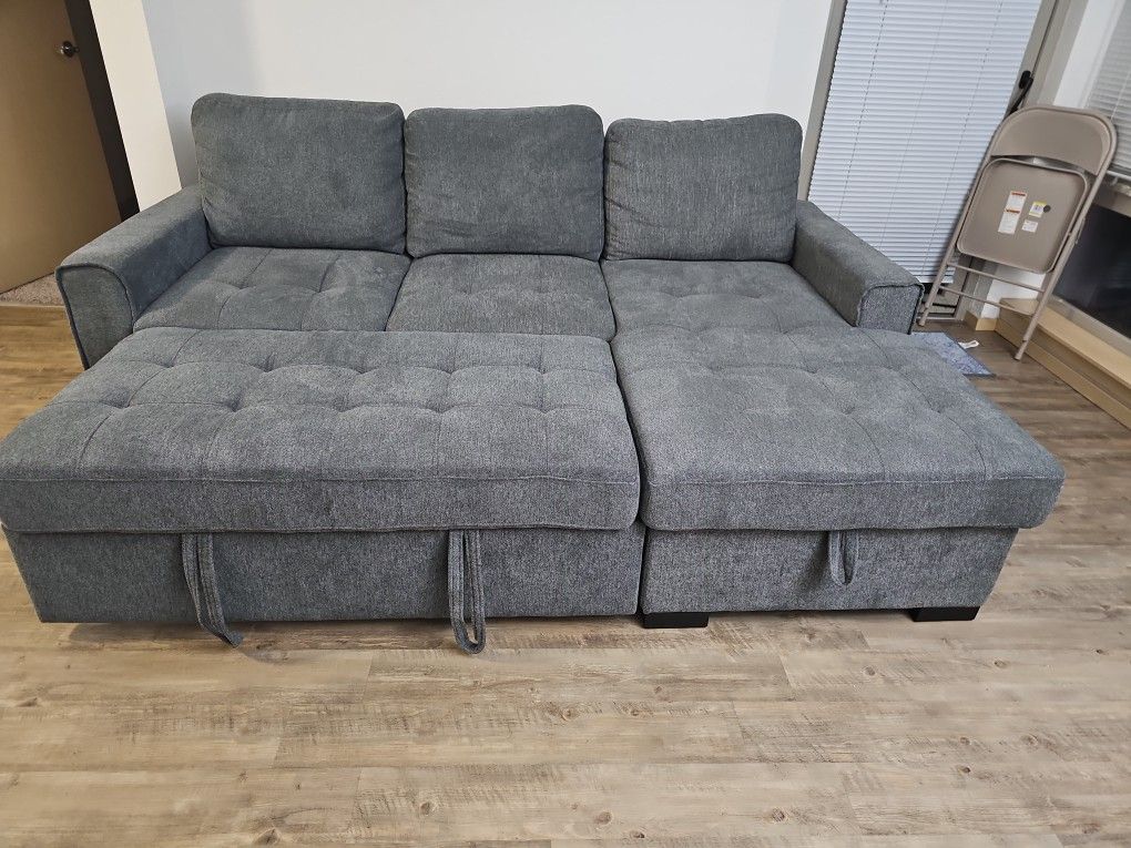 Costco Kendale Sleeper Sofa With Storage Chaise for Sale in Seattle, WA