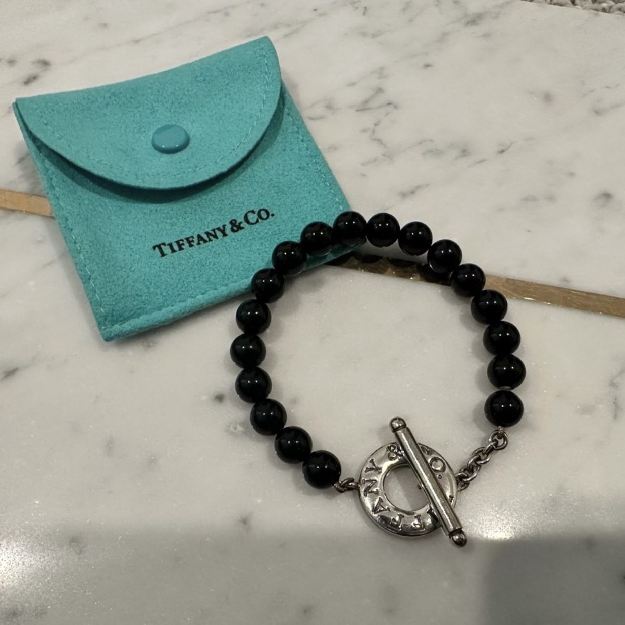 SALE 💐 Tiffany & Co Beads Toggle Bracelet Black Onyx