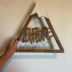 Wooden Explore Triangle Wall Decor 