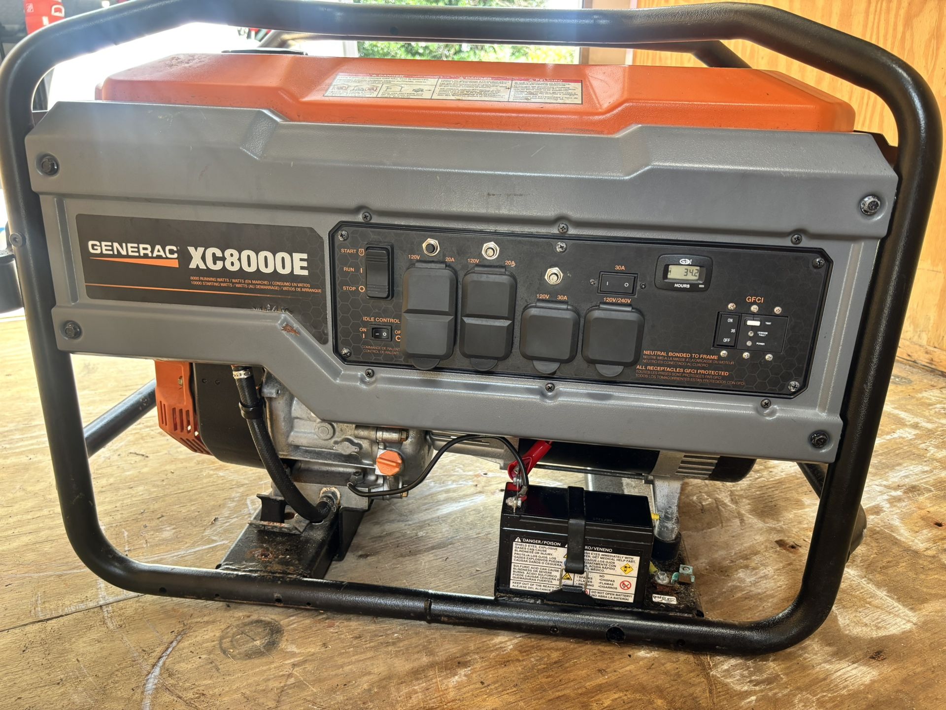 ELECTRIC START/RECOIL 10,000 WATT POWER GENERATOR GENERAC 8,000 RUNNING WATTS
