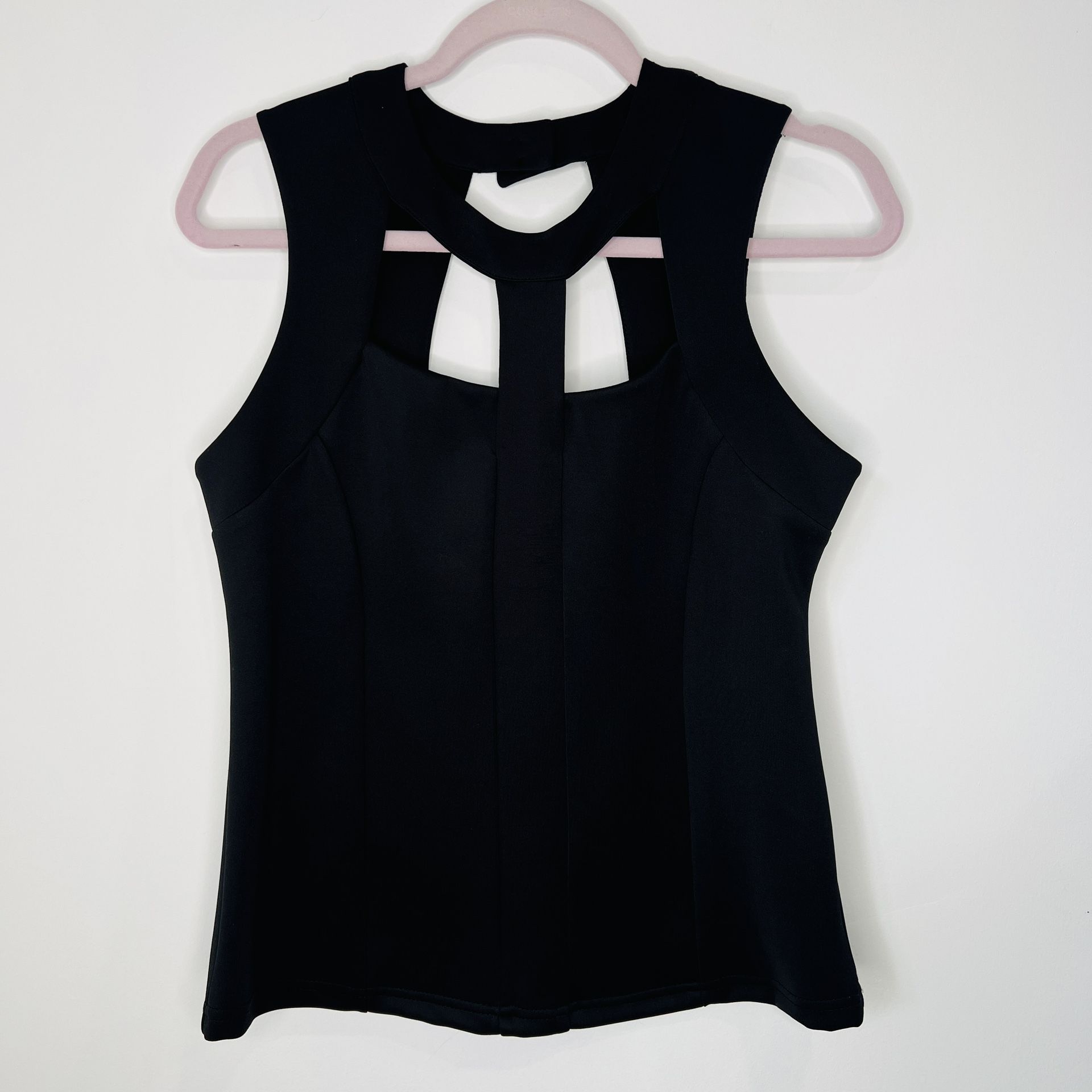 Lady Dutch High Society Size L Black Halter Sleeveless Top 