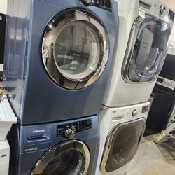 Used Samsung Washer & Electric Dryer Front Load 27"inch Set Whit Warranty 