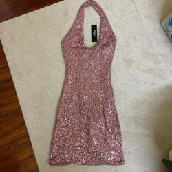 Pink Halter body con dress