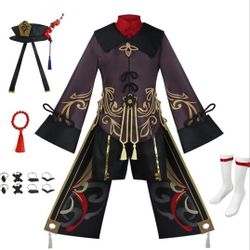 Hu tao Cosplay Outfit Hu Tao Cosplay Costume Halloween Outfit with Hat for Women