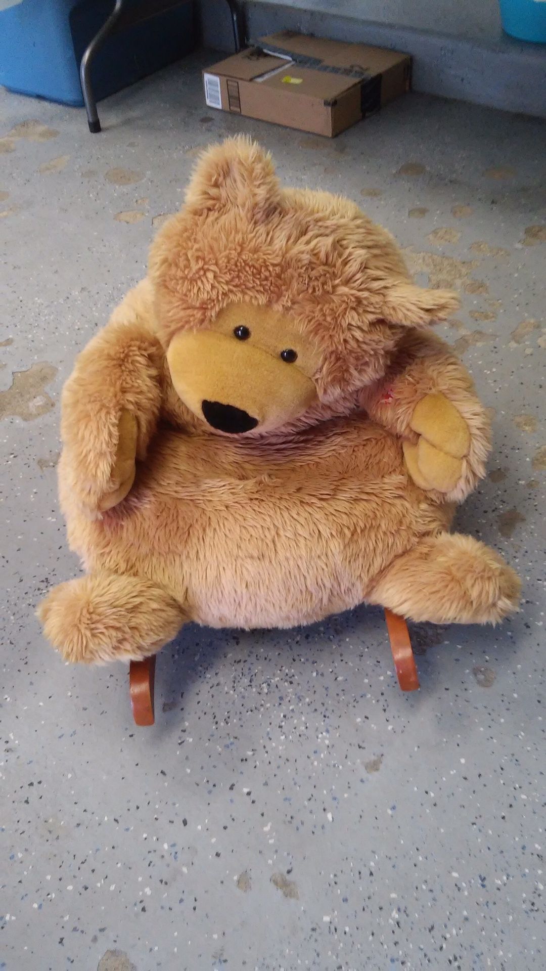 Stuffed bear rocking chair