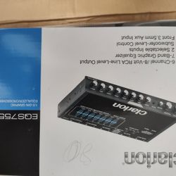 Clarion EQS755 Car Audio Graphic Equalizer Preamp 7 band hi/pass 3.5mm aux rca