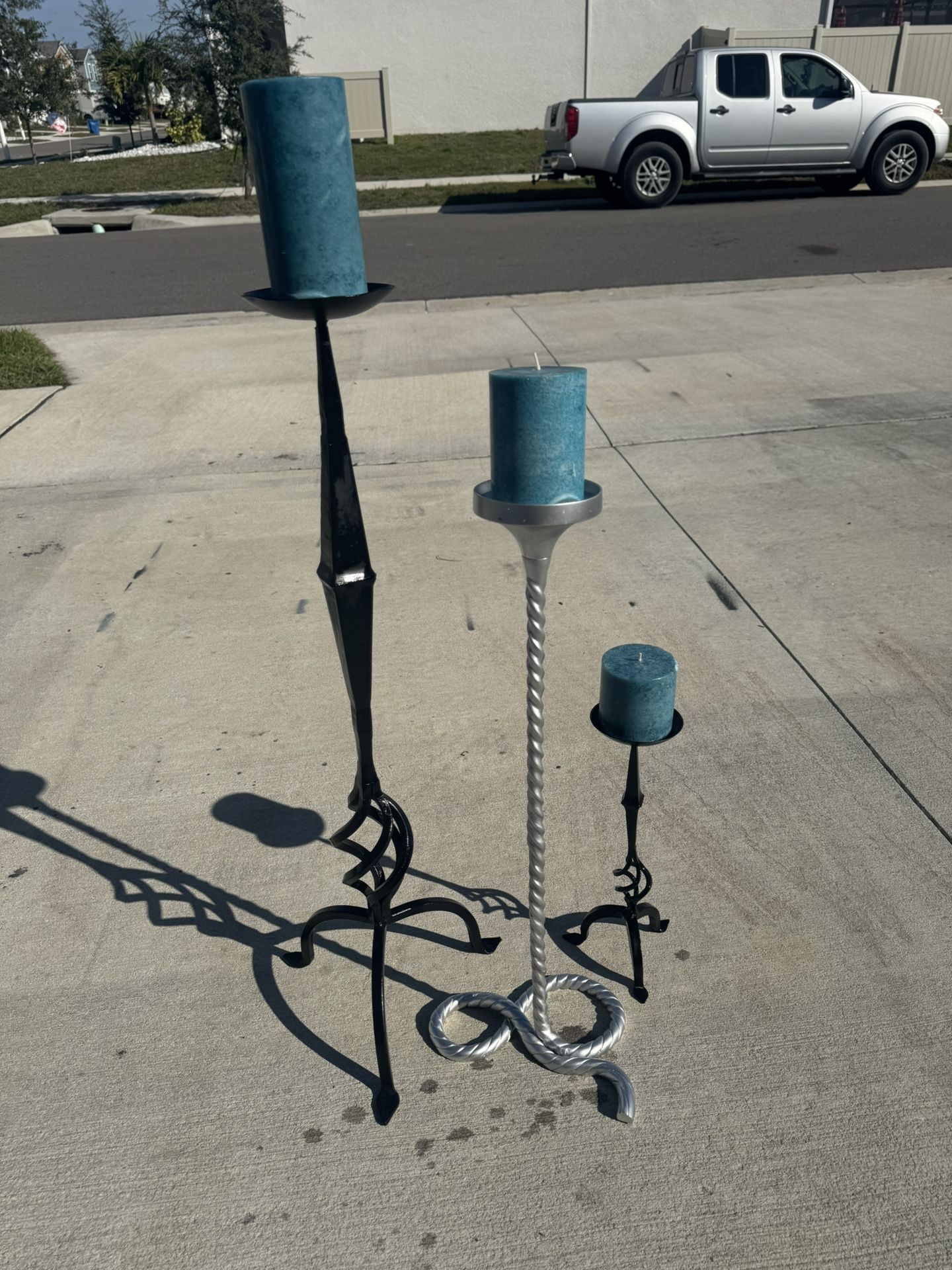 New! 3 Gothic Candle Stands H30, H13, H24in 