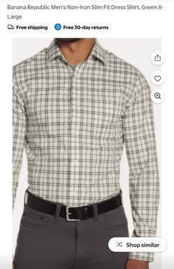 >>BraNd NeW << Banana Republic Men's Non-Iron Dress Shirt, Green X-Large