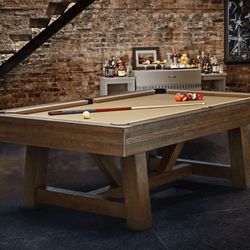 Brunswick Botanic Pool Table, Rustic Dark Brown