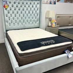 Stunning Tufted Silver Bed Frame On Sale Now $399 (Huge Savings)