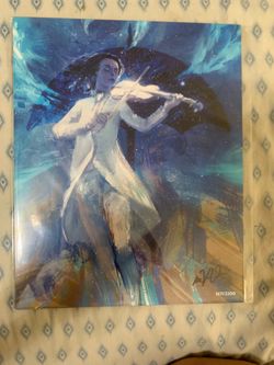 Lady playing violin painting