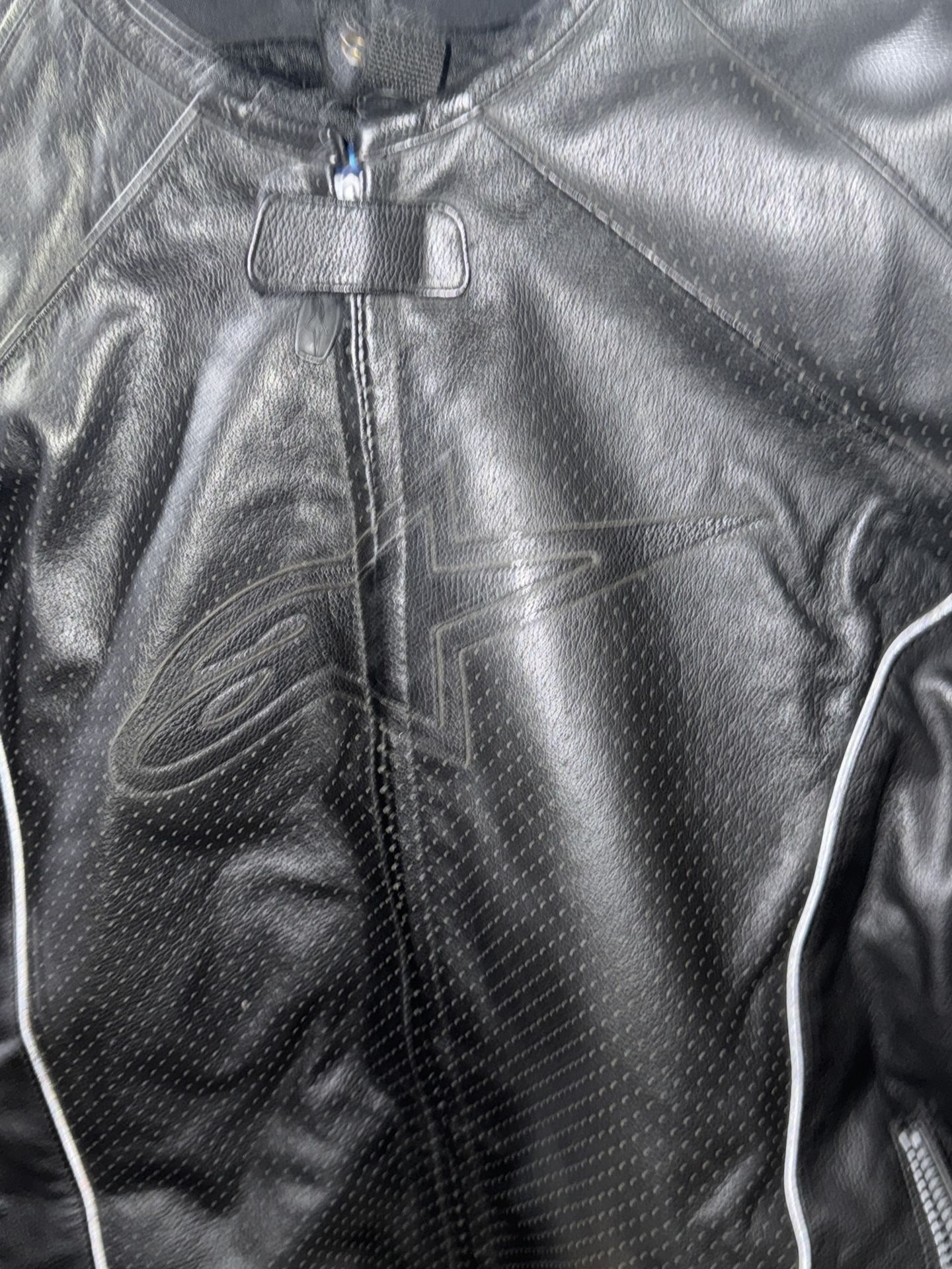 Alpinestars TZ-1 Reload Leather Jacket Mens 44 Black CLEAN