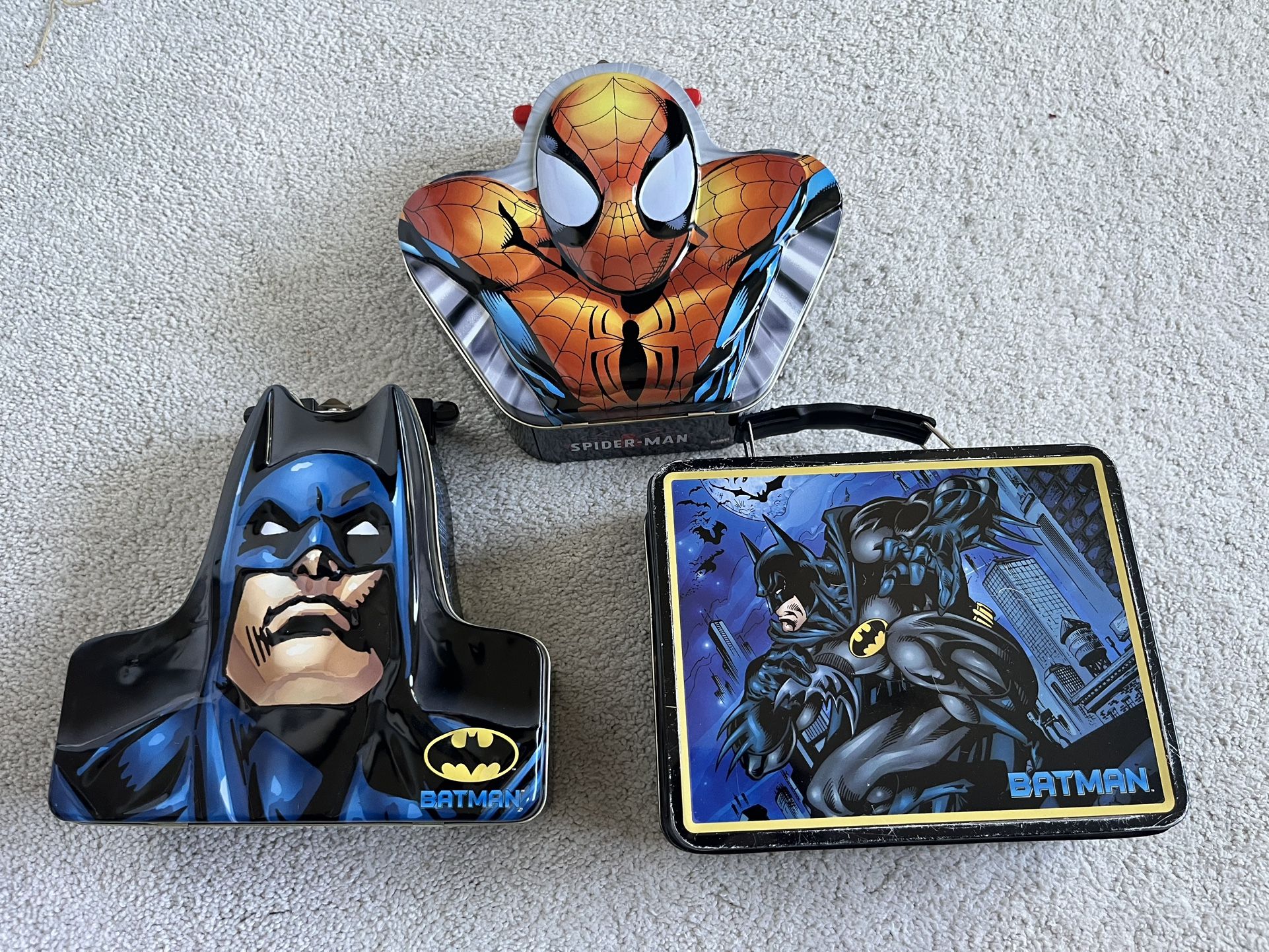 Spiderman And Batman Lunchboxes