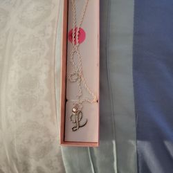 Silver Necklace 925 Letter L