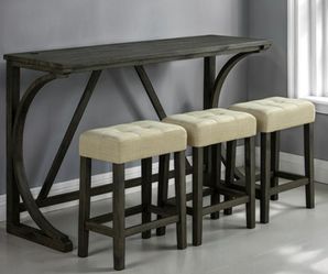 Brand New Dark Grey & Beige 4pc Dining Table Set