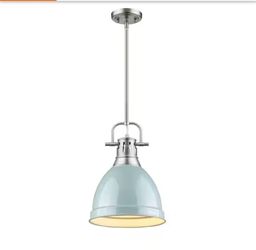 Golden Lighting 3604-S-PW Seafoam Duncan Single Light 9"W Mini Pendant