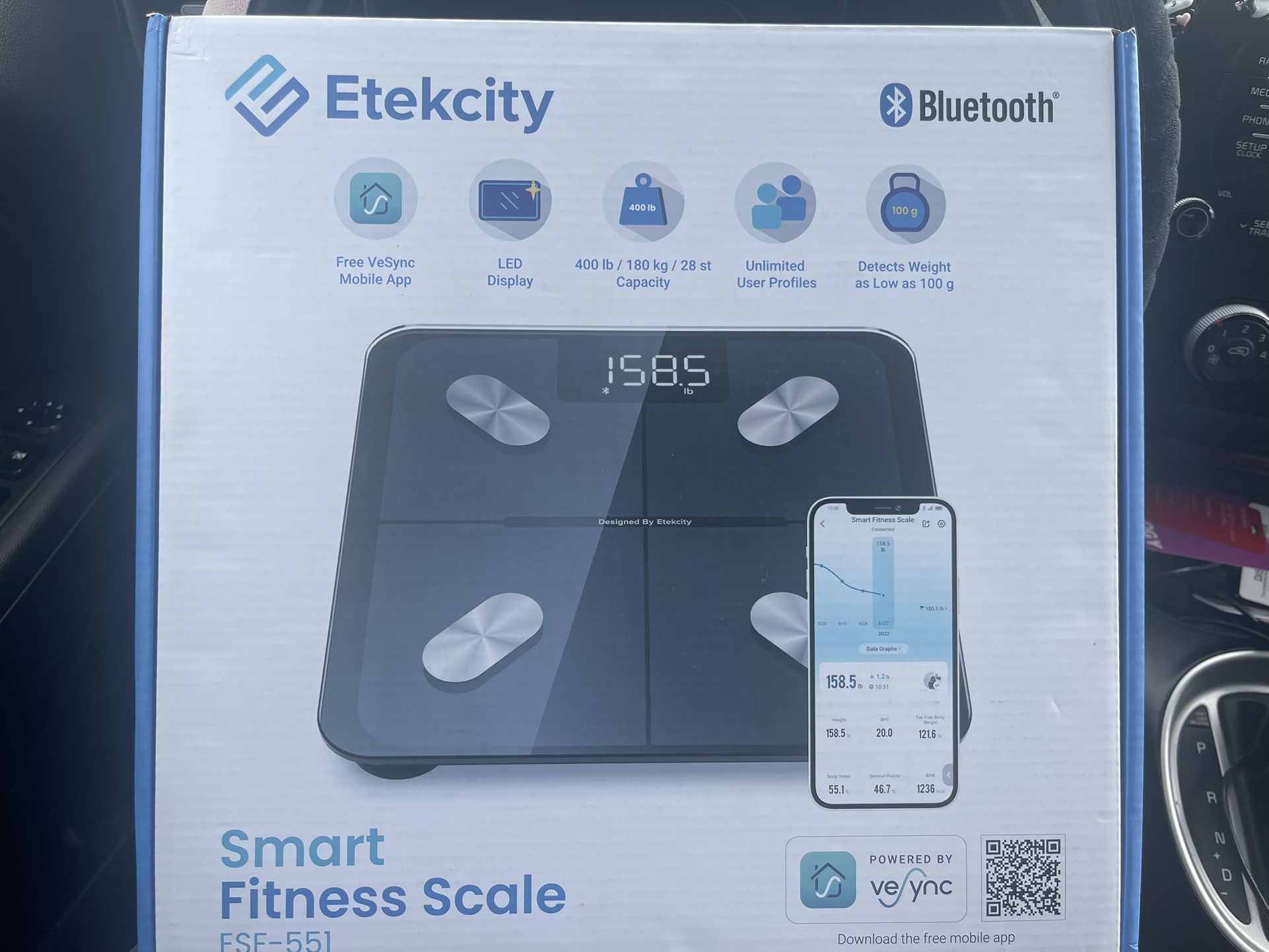 Etekcity Smart Scale for Body Weight FSA HSA Store Eligible, Bathroom Digital Weighing Scale with BMI, Body Fat, Muscle Mass, Accurate Bluetooth Home