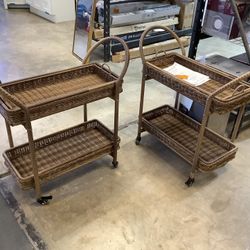 Wicker Bar Cart