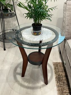 3-Piece Glass Coffee Table Set w/ 2 End Tables | Modern Wood Living Room Set