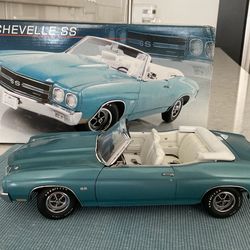 GMP 1/18 Scale 1970 Blue Chevelle  SS Convertible Limited Edition, Rare - Mint Condition