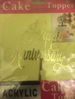 New Cake topper Happy anniversary