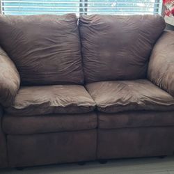 Microfiber Brown Loveseat 