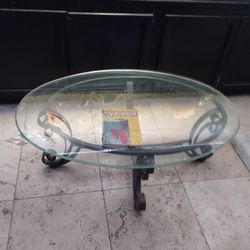 Heavy Duty Glass And Iron Coffee Table Used Great Condition