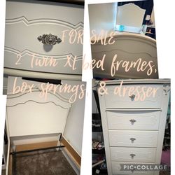 2 Twin XL Beds,  & Dresser