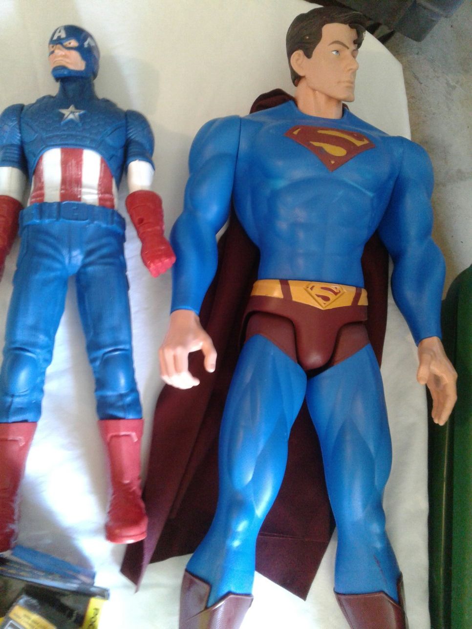 Superman and Captain America figures $35