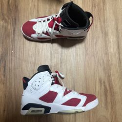 Air Jordan 6 Retro Carmine Leather Sneakers