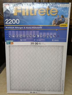 3 Pac of "Filtrete" 20x30x1 Air Filters