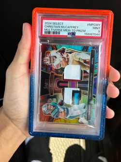 2024 Panini Select Christian McCaffrey Multiverse Dual Patch Tie-Dye Prizm /25 - PSA 9 MINT