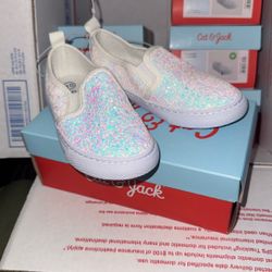 New Cat & Jack Girls Slip Ons Tennis Shoes Sparkling Shoes