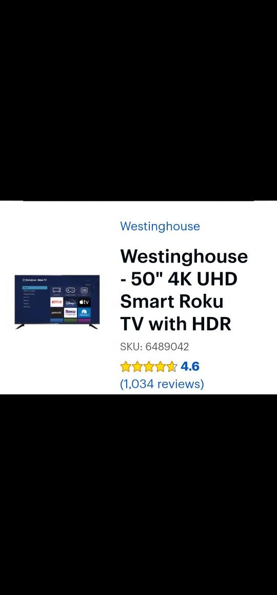Westinghouse 50 Inch Smart Roku Led Hd Tv With Hdr