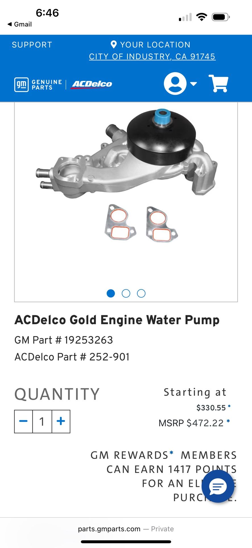 AC DELCO GM LS WATERPUMP And Thermostat