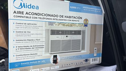 Brand New! Midea 8,000 BTU 115V Smart Window Air Conditioner with Comfort Sense Remote, up to 350 Sq. ft., White
