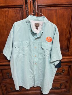 C.E. Schmidt Workwear Men’s XL Fishing Shirt UPF 30 Moisture Wicking Vented Blue NWT