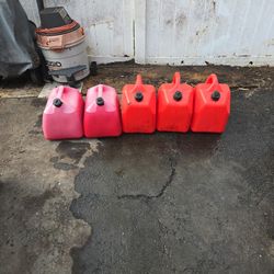 (5) Five Gallon Gas Cans