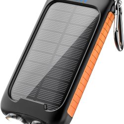New in box 𝟮𝟬𝟮𝟰𝙐𝙥𝙜𝙧𝙖𝙙𝙚 Solar Power Bank,38800mAh Outdoor Portable,Waterproof,External Battery Pack 5V/3.1A Fast Charger Type C Ports with L