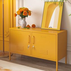 Aiasuit Metal Storage Cabinet Adjustable ( Yellow Color Only)