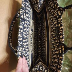 Monogram CD Blue Christian Dior Tote