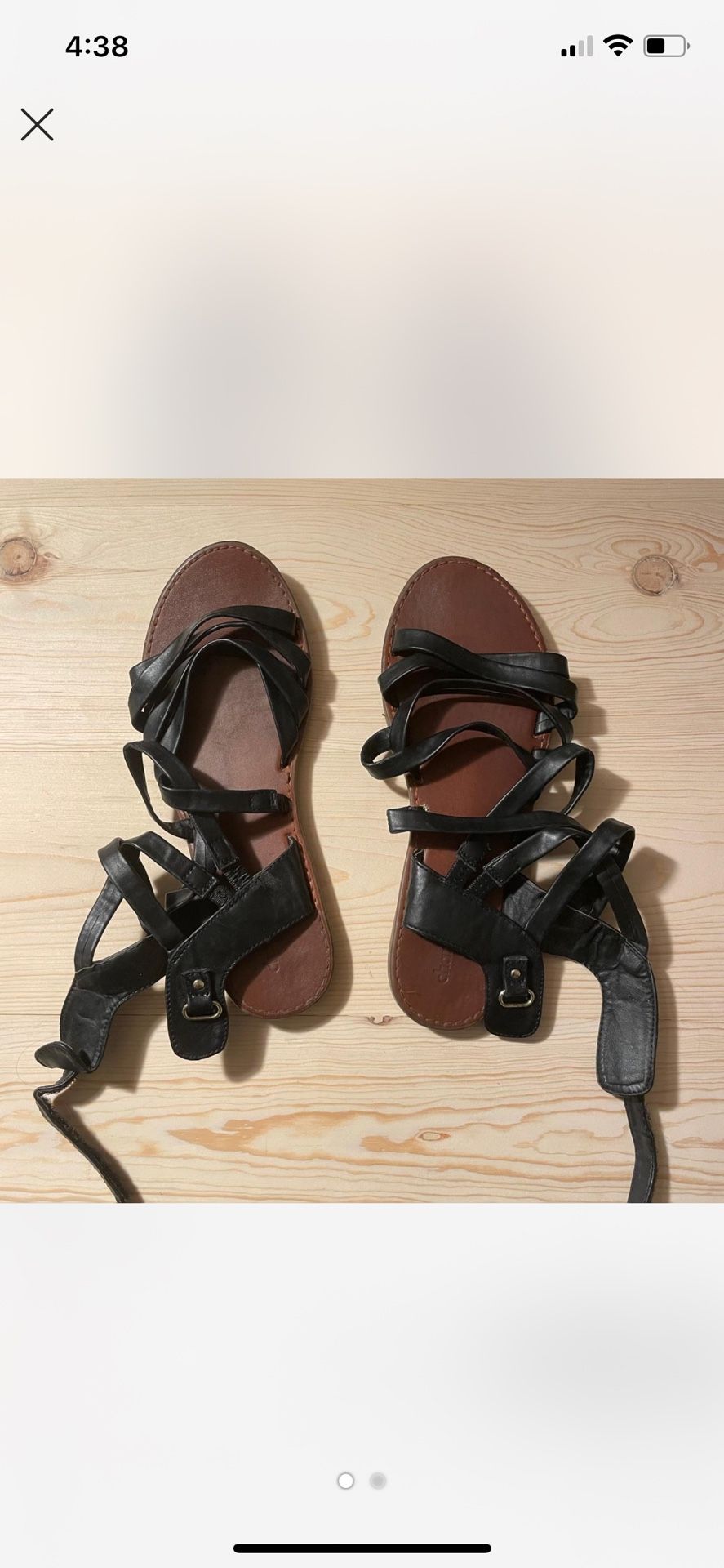 Black Leather Sandals With A Boho Vibe