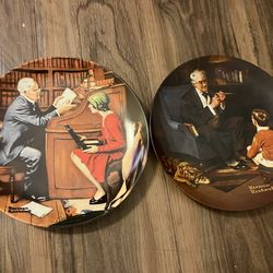 Vintage Norman Rockwell Collector Plates “The Tycoon” And “The Professor”