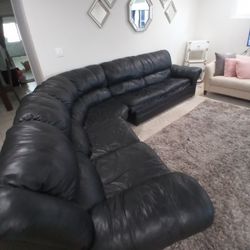 Black  Leather Couch