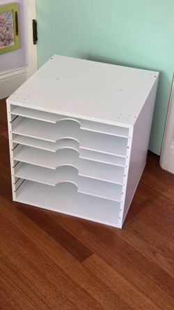 Craft paper organizer with modular shelves