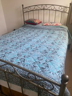 Queen Iron bed with mattress
