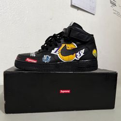 🔥 Nike Air Force 1 Mid ’07 x Supreme – NBA Black 🔥