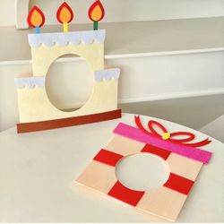  Party Selfie Props Felt Birthday Hats Birthday Props Kids Party Hats with Rope Photography Decor for Women Men