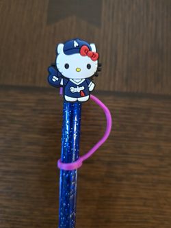 LA Dodgers Hello Kitty Stanley Straw Topper 