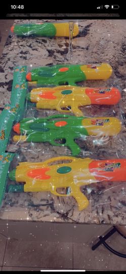 Brand new water guns big size and very easy for kids to use these I have about 11 left in green and yellow $9 each